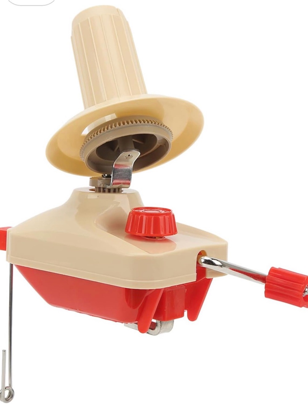 Retro Manual Yarn Ball Winder Cream and Red